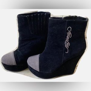 Ed Hardy wedge heel boot